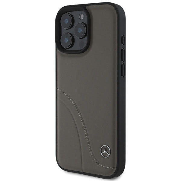 Mercedes case for iPhone 16 Pro Max 6,9" MEHCP16X23RBCSB Hardcase MB Curved Stitches Leather brown