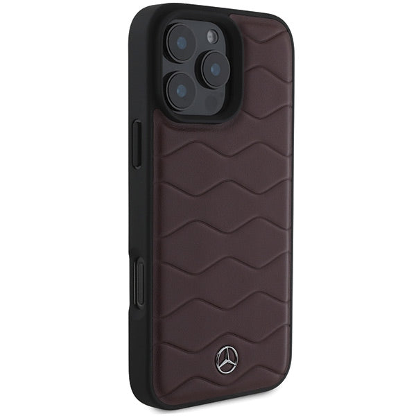 Mercedes case for iPhone 16 Pro Max 6,9" MEHCP16X23RWRSR Hardcase MB Waves Leather red