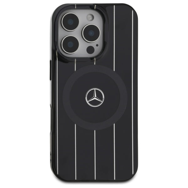 Mercedes case for iPhone 16 Pro 6,3" MEHMP16L23HRSK Hardcase MB Double Layer Crossed Lines MagSafe black