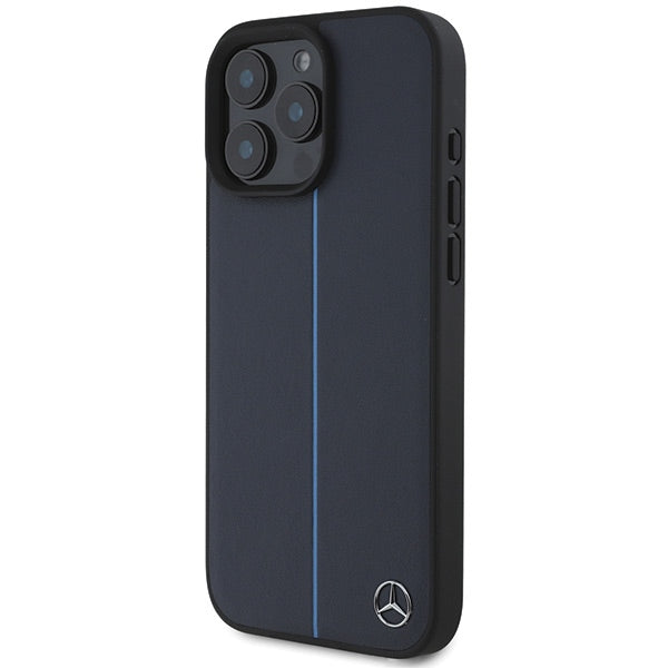 Mercedes case for iPhone 16 Pro Max 6,9" MEHMP16X23RURBV Hardcase MB Blue Line Leather MagSafe navy blue