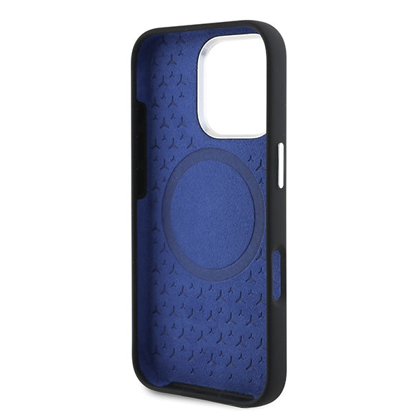 Mercedes case for iPhone 16 Pro Max 6,9" MEHMP16X23SUMBK Hardcase Silicone Blue Stripe MagSafe black