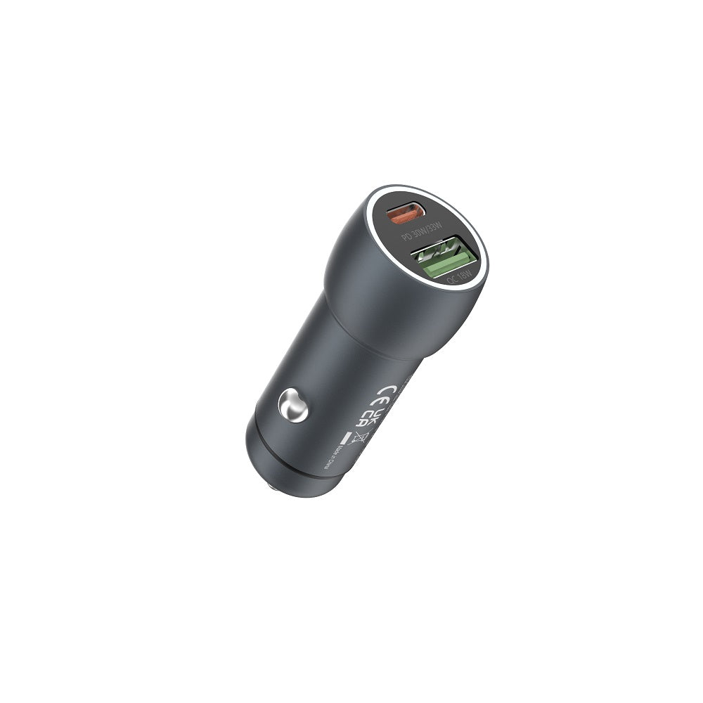 Devia car charger Extreme PD QC 3.0 30W + 18W 1x USB 1x USB-C deep gray