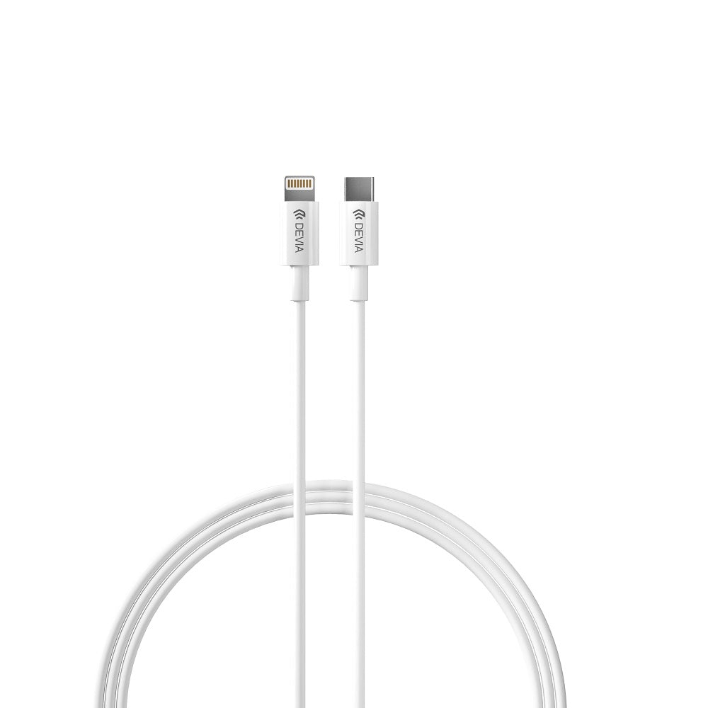 Devia wall charger Rocket PD 20W 1x USB-C white + cable USB-C - Lightning