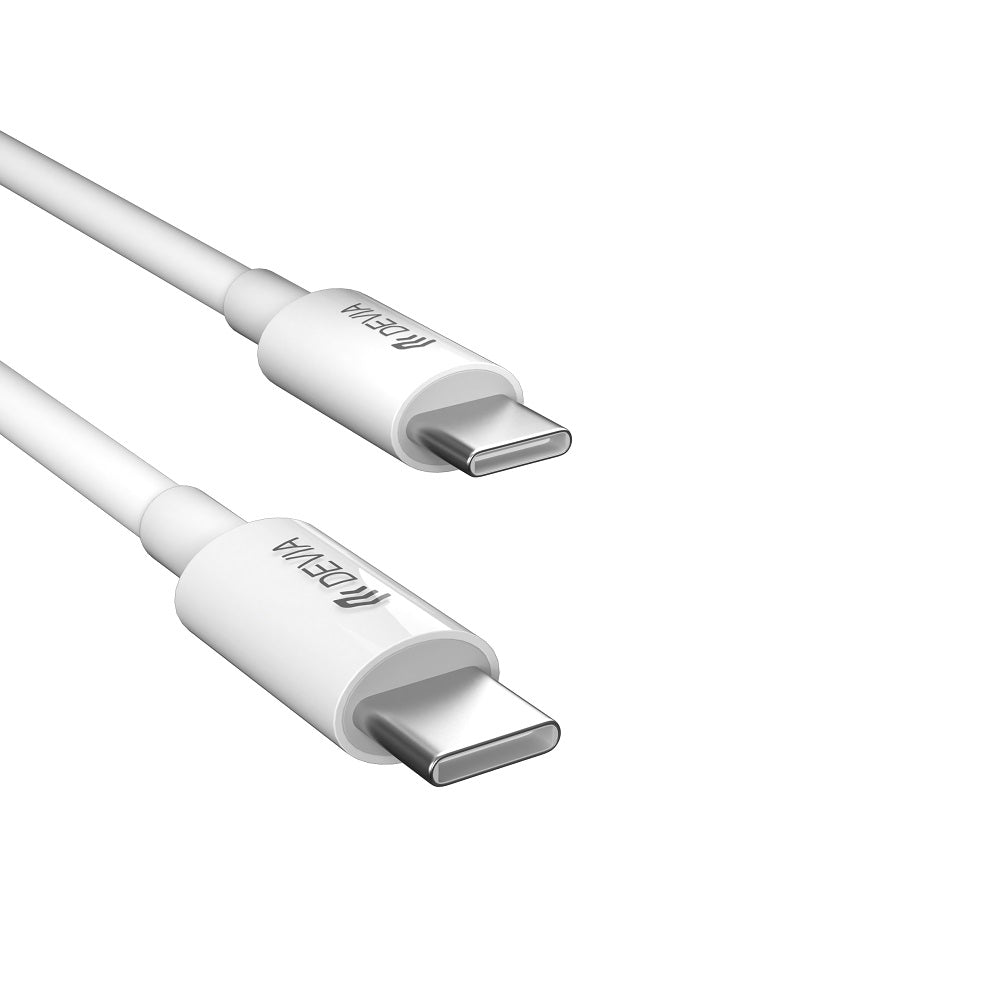 Devia wall charger Extreme PD GaN 65W 2x USB-C 1x USB white + cable USB-C - USB-C laptop charger