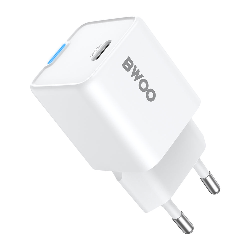 BWOO GaN PD wall charger 30W 1x USB-C port 1A white