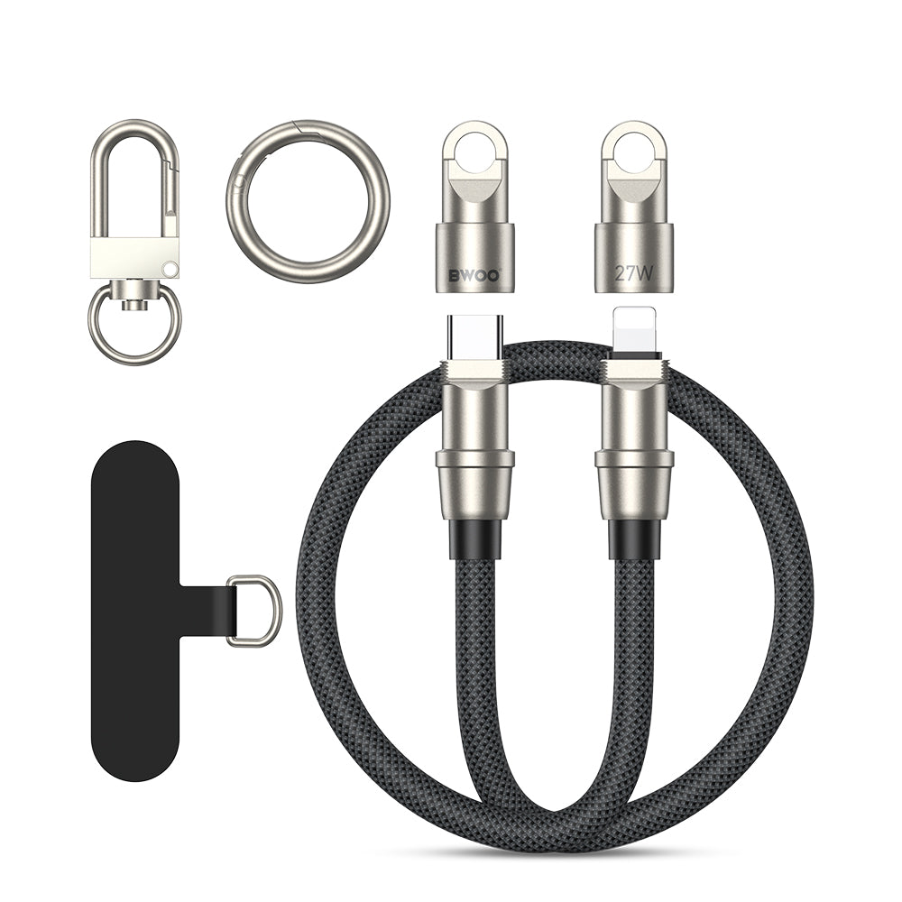 BWOO Lanyard Cable USB-C - Lightning 0.3m 27W with strap