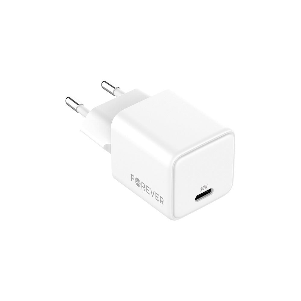 Chargeur Forever TC-08 USB-C 20W GaN — Blanc