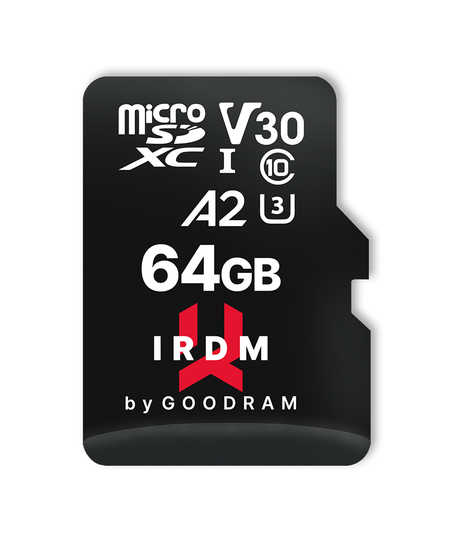 GoodRam memory card IRDM 64GB microSD UHS-I U3 V30 with adapter