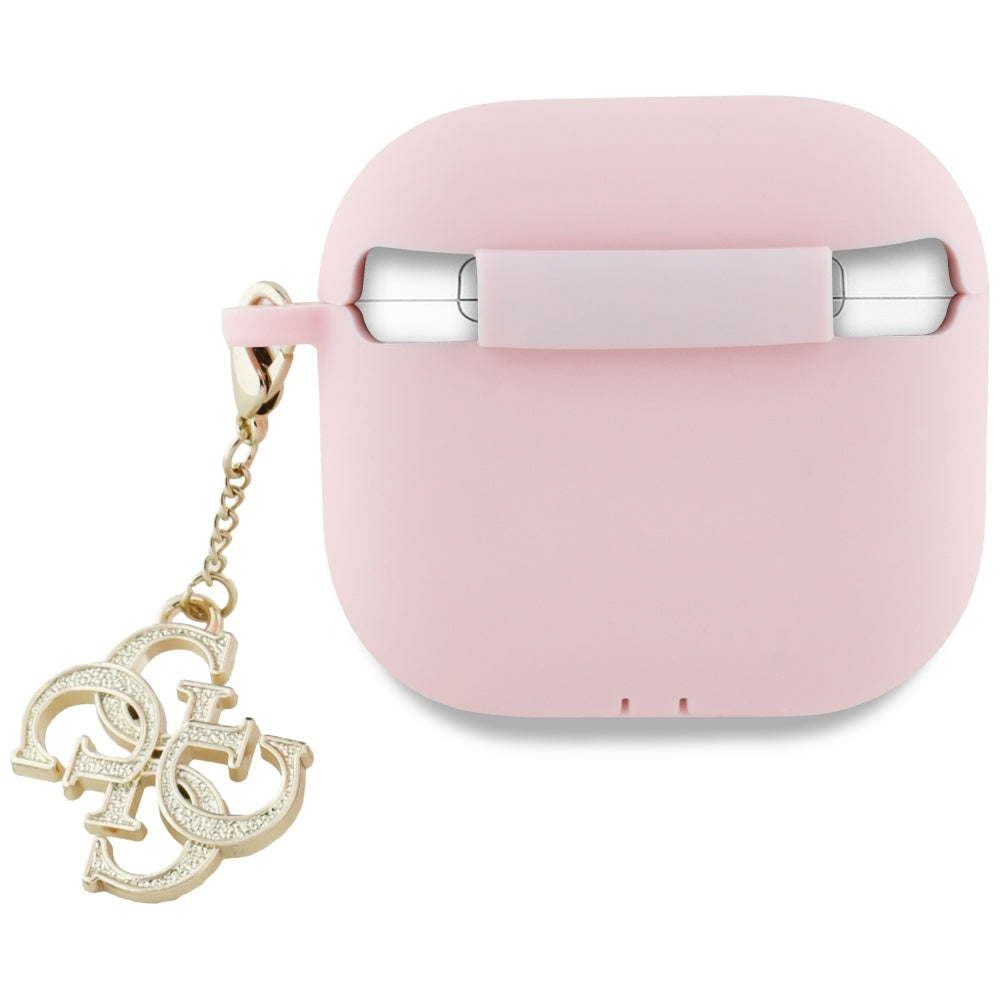 Guess Cover for AirPods 4 Silicone 4G Charm Pink