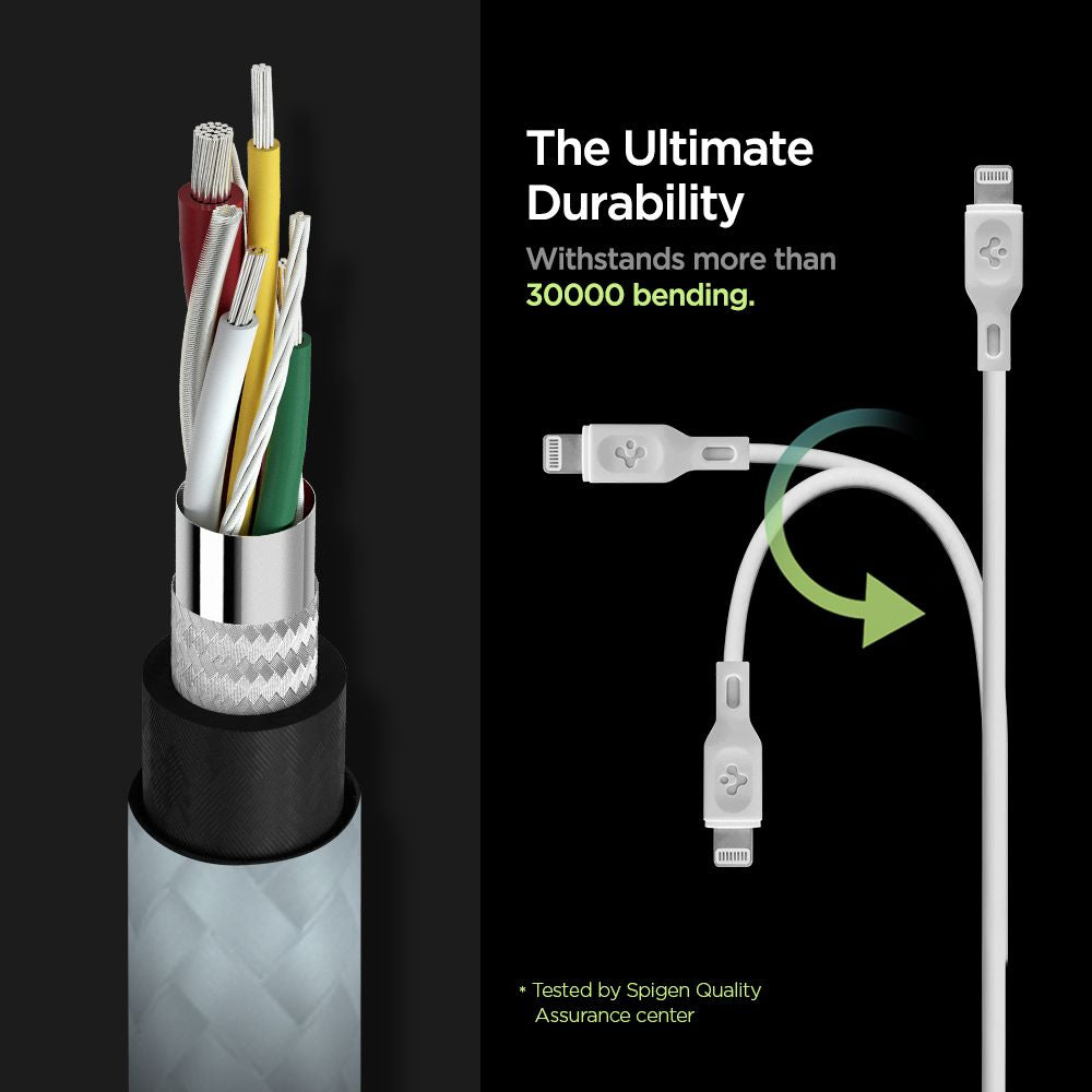 Spigen DuraSync MFi Lightning Cable 2-Pack 100cm White