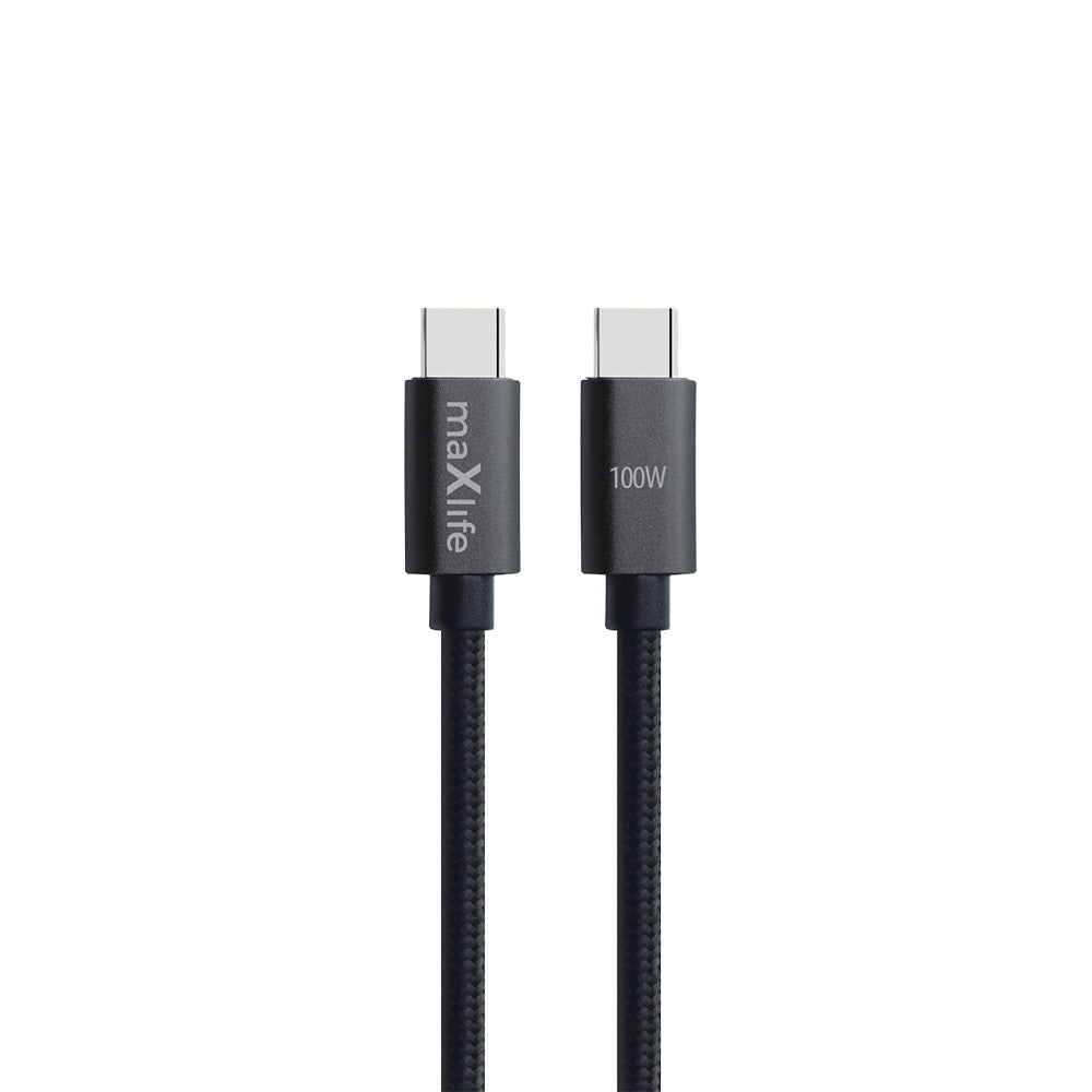 Maxlife MXUC-12 cable USB-C - USB-C 1,0 m 100W black