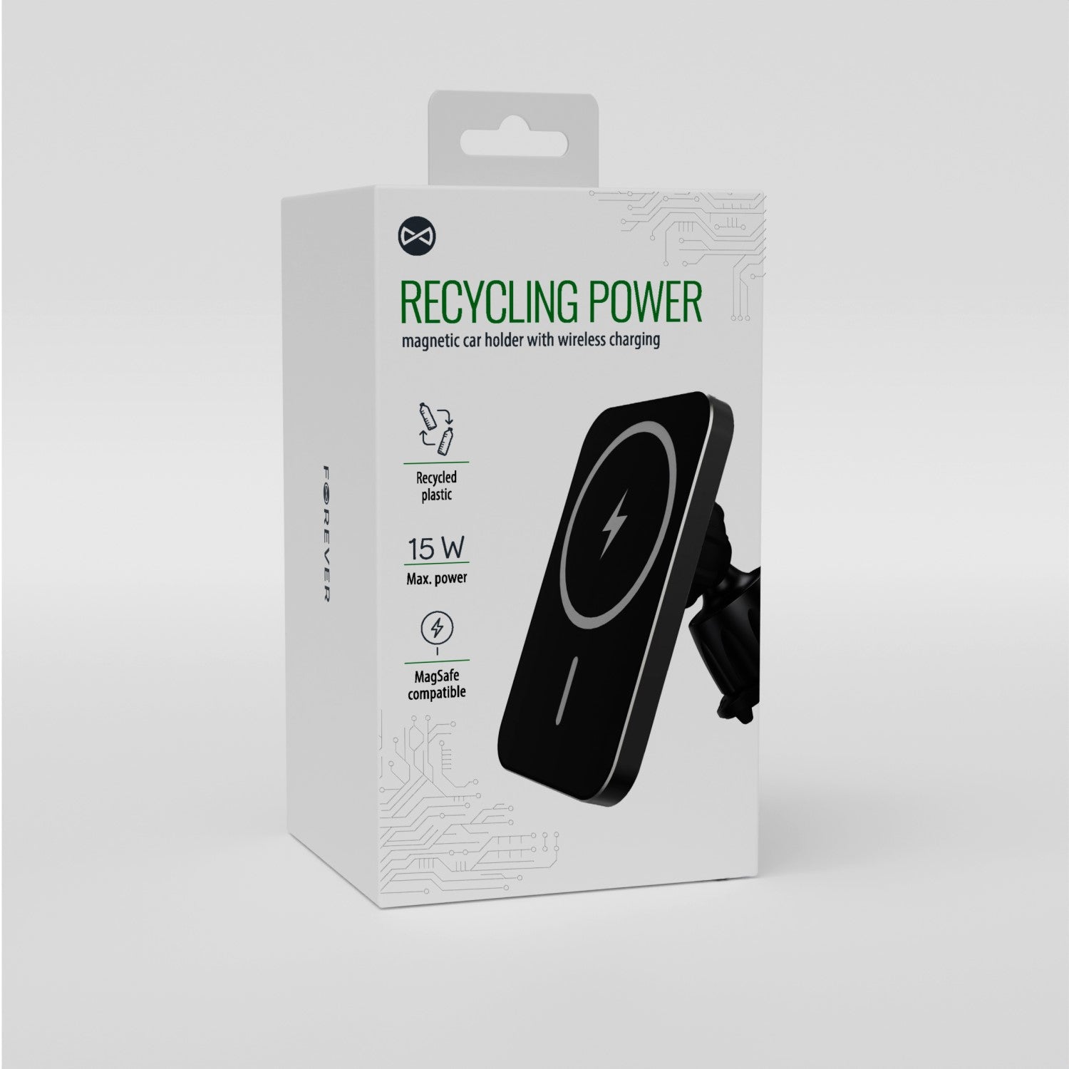 Support voiture avec chargement inductif Forever compatible MagSafe — 15W