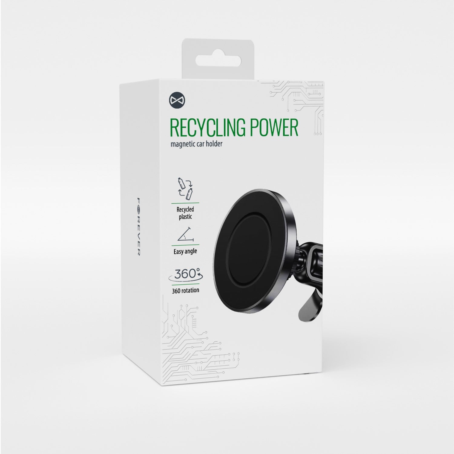 Support magnétique voiture Forever Recycling pour grille aération — 360° rotation