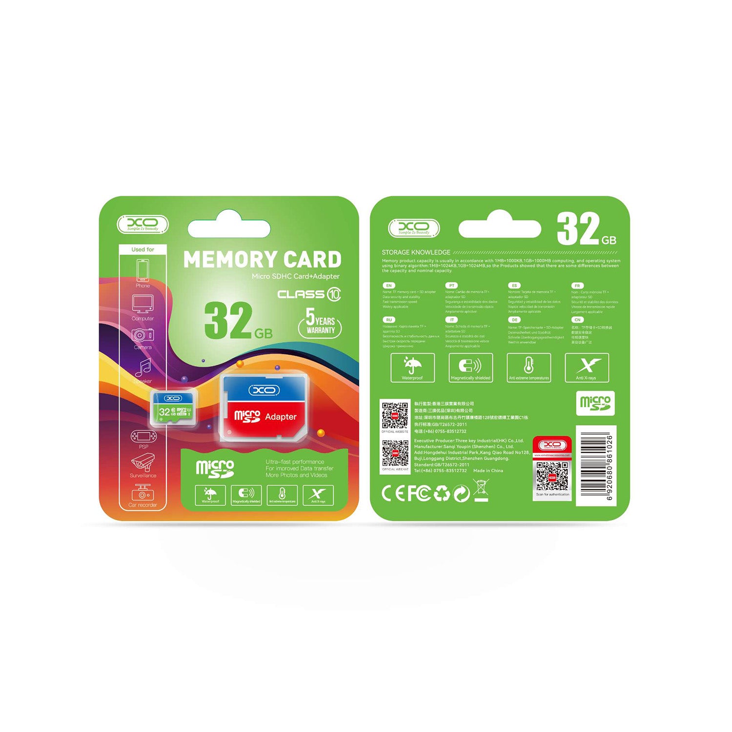 Carte mémoire XO microSDHC 32GB classe 10 + adaptateur SD