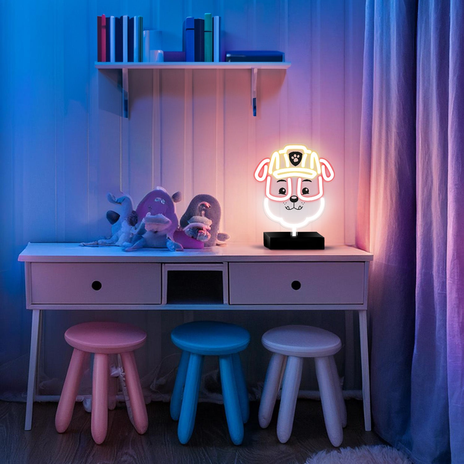 Néon LED sur socle Paw Patrol - Rubble OW-120446