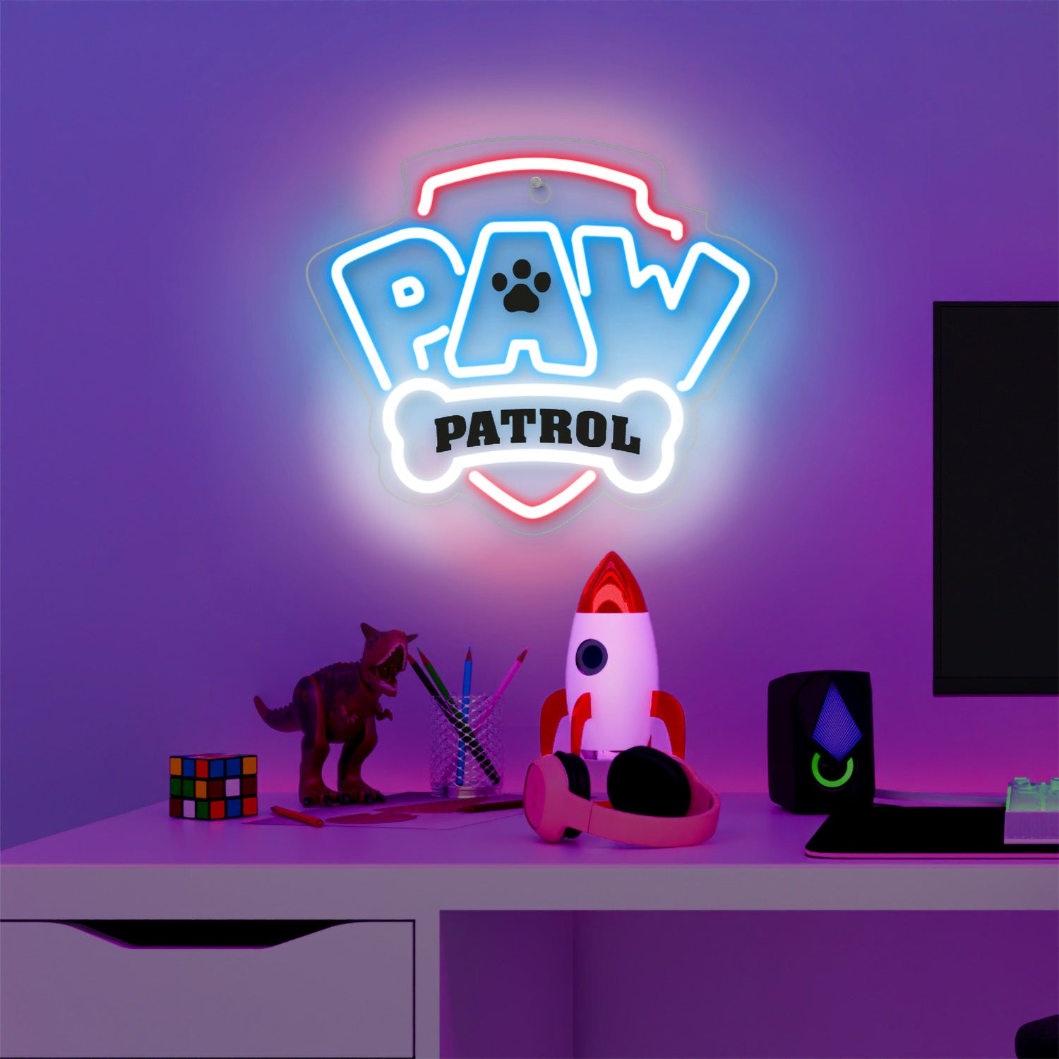 Néon LED Paw Patrol suspendu sur plexiglass - OW-130146