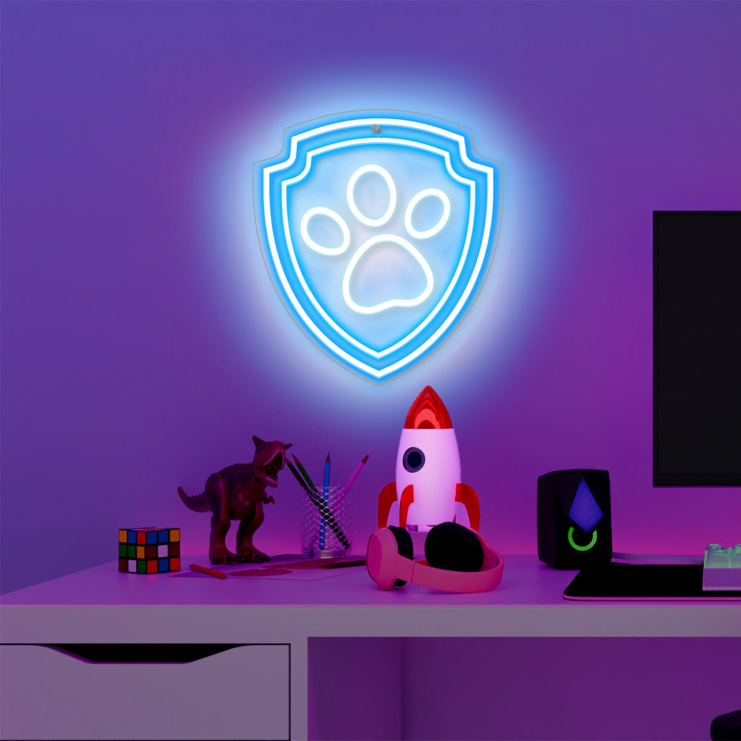 Néon LED suspendu Paw Patrol sur plexiglass - OW-130246