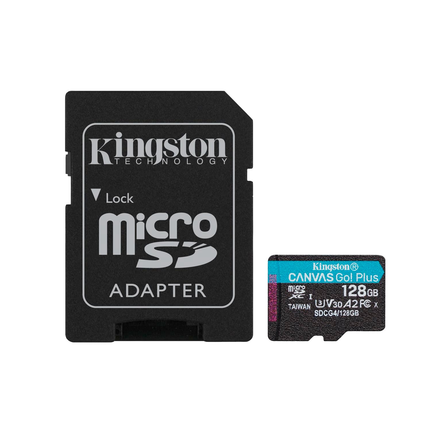 Kingston memory card 128GB microSDXC Canvas Go Plus Gen4 200MB/s A2 U3 V30 + adapter