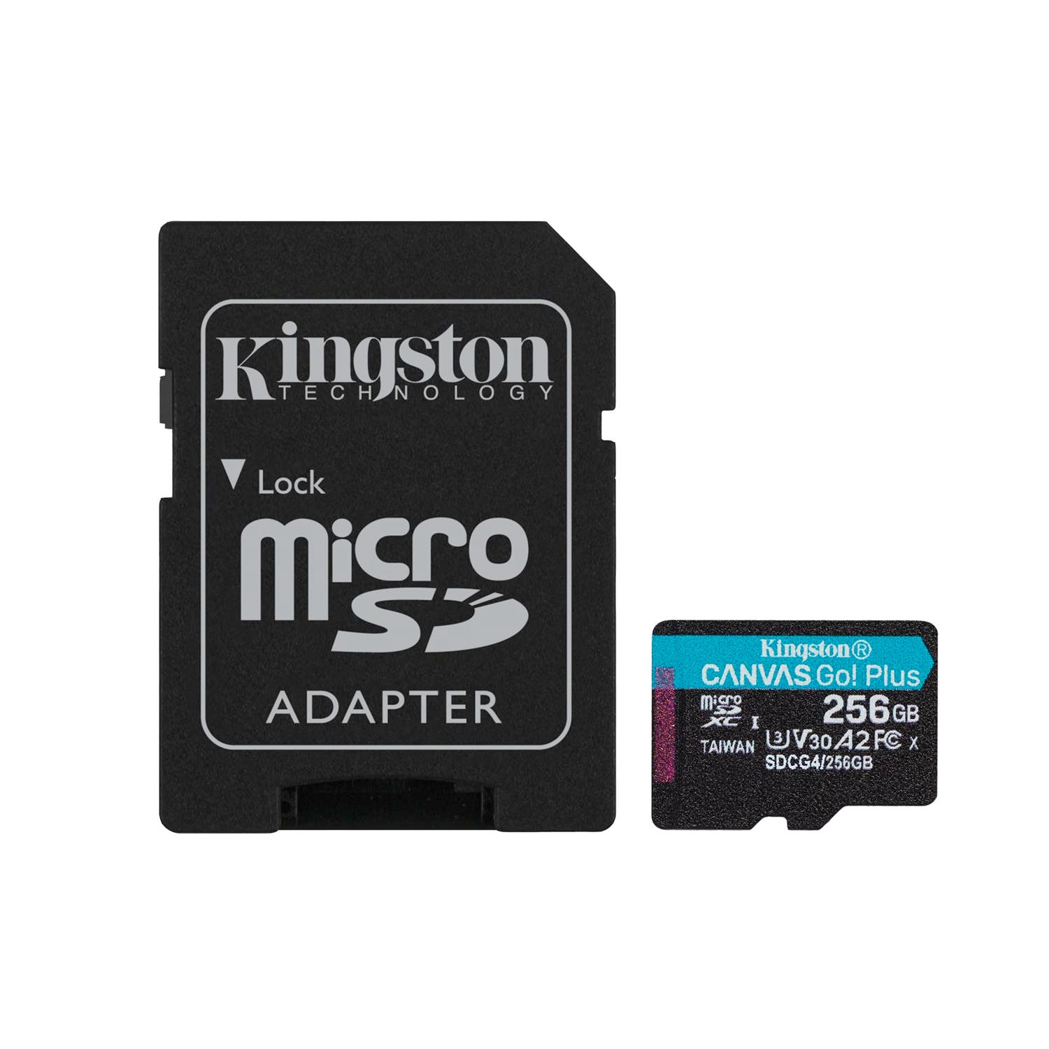 Kingston memory card 256GB microSDXC Canvas Go Plus Gen4 200MB/s A2 U3 V30 + adapter