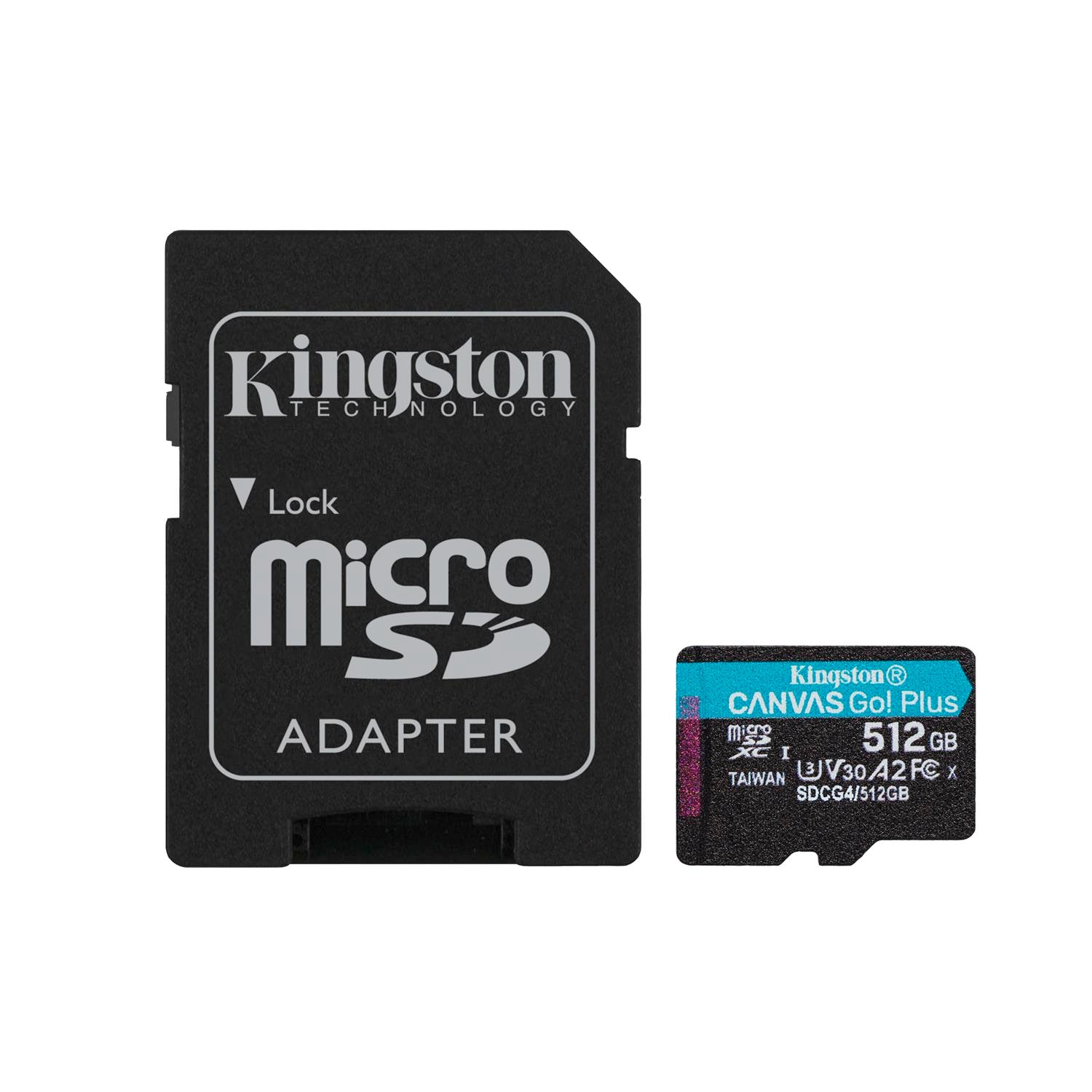 Kingston memory card 512GB microSDXC Canvas Go Plus Gen4 200MB/s A2 U3 V30 + adapter