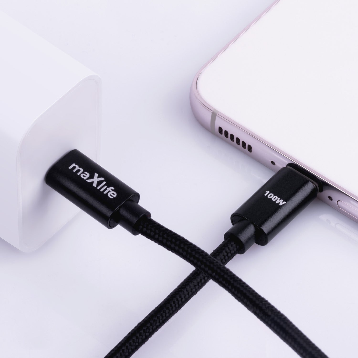 Maxlife MXUC-12 cable USB-C - USB-C 1,0 m 100W black