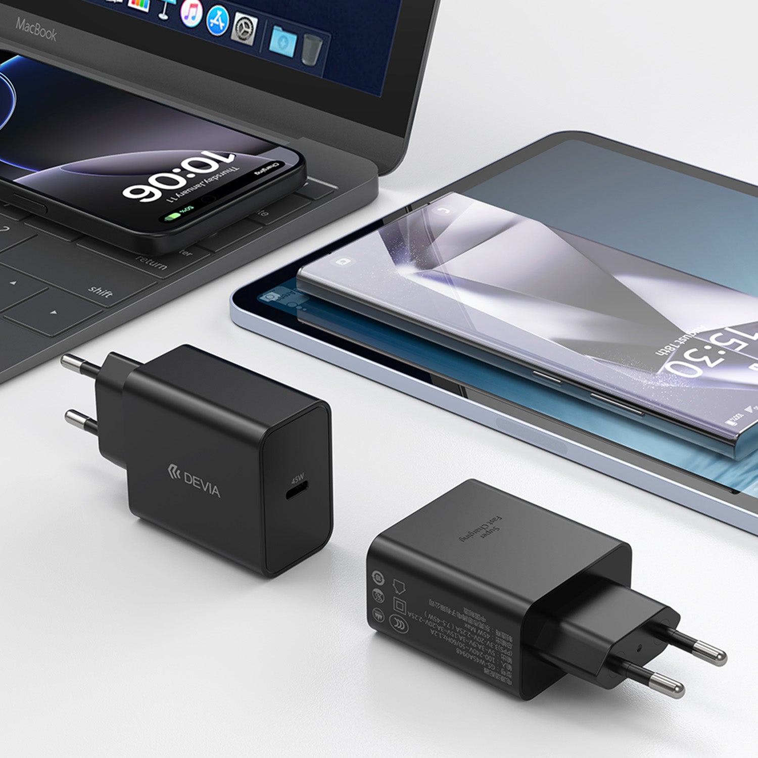 Devia wall charger Rocket PD 45W 1x USB-C black