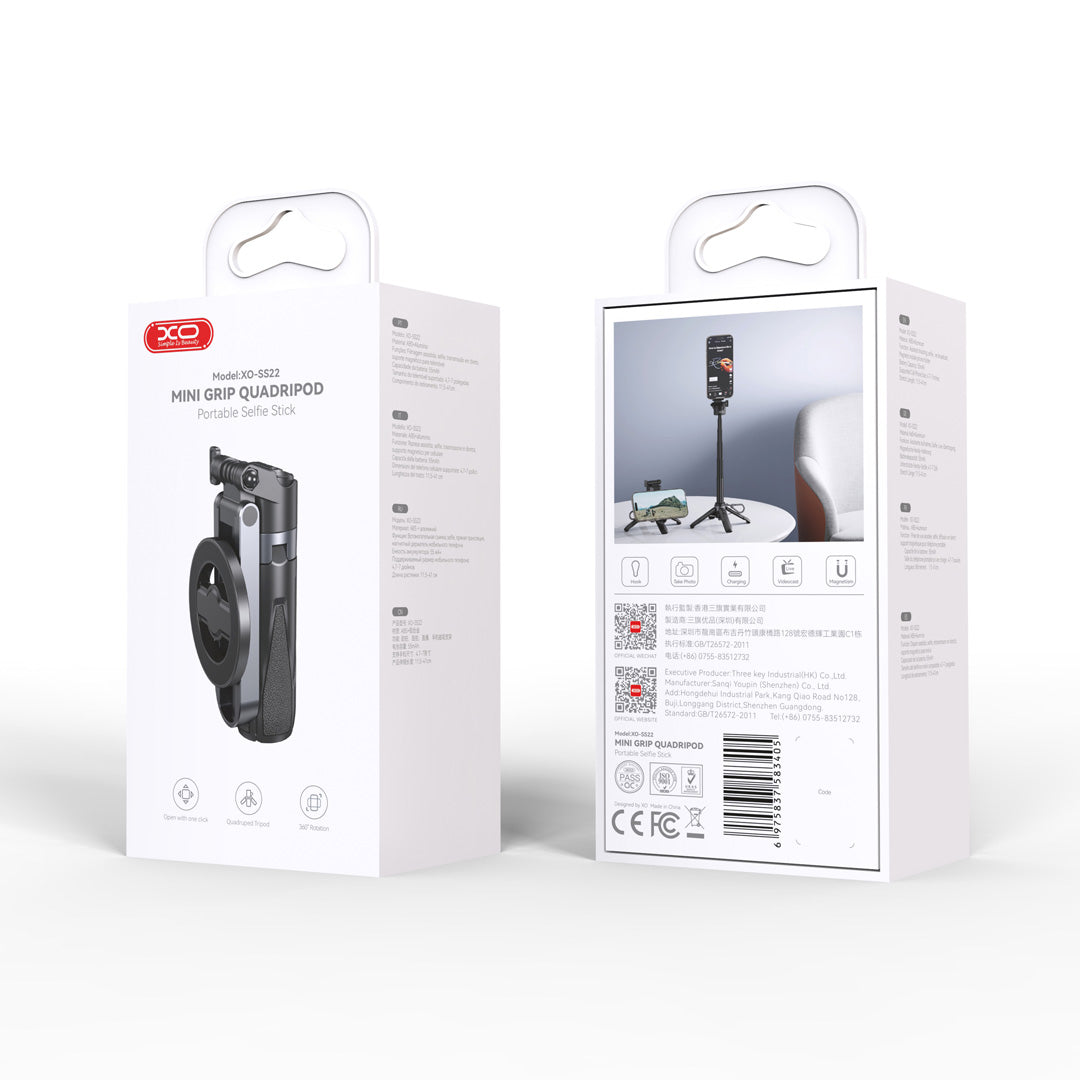 Support XO SS22 Bluetooth tripod selfie stick MagSafe noir