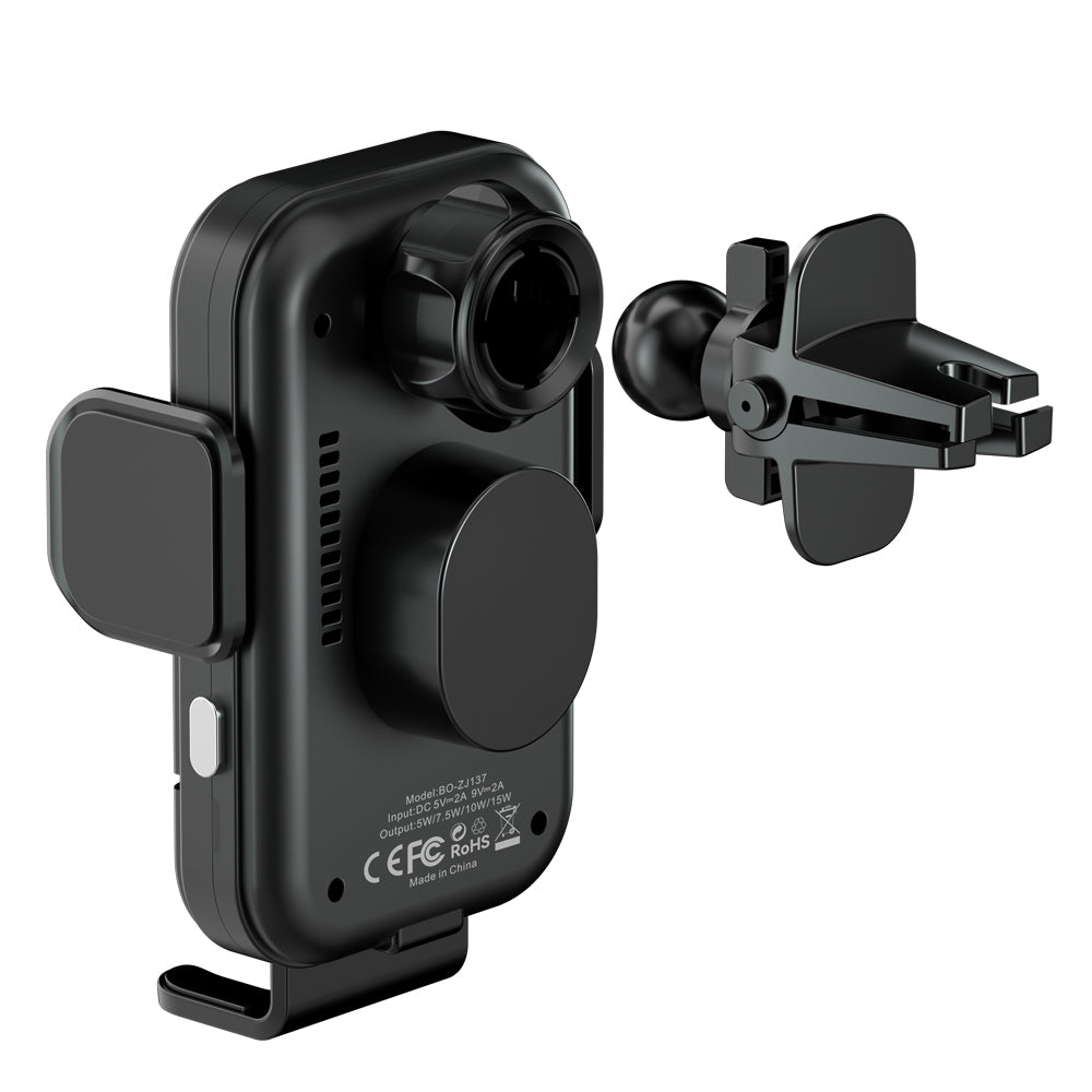 Support de voiture avec chargeur sans fil 15W BWOO ZJ137 — Serrage automatique 360°