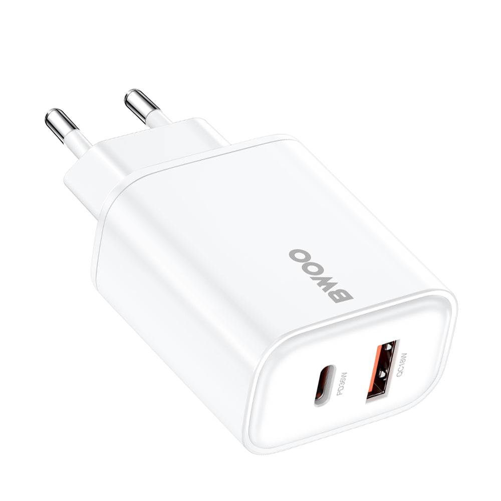 BWOO CDA207 PD 36W wall charger 1x USB-A + USB-C port white