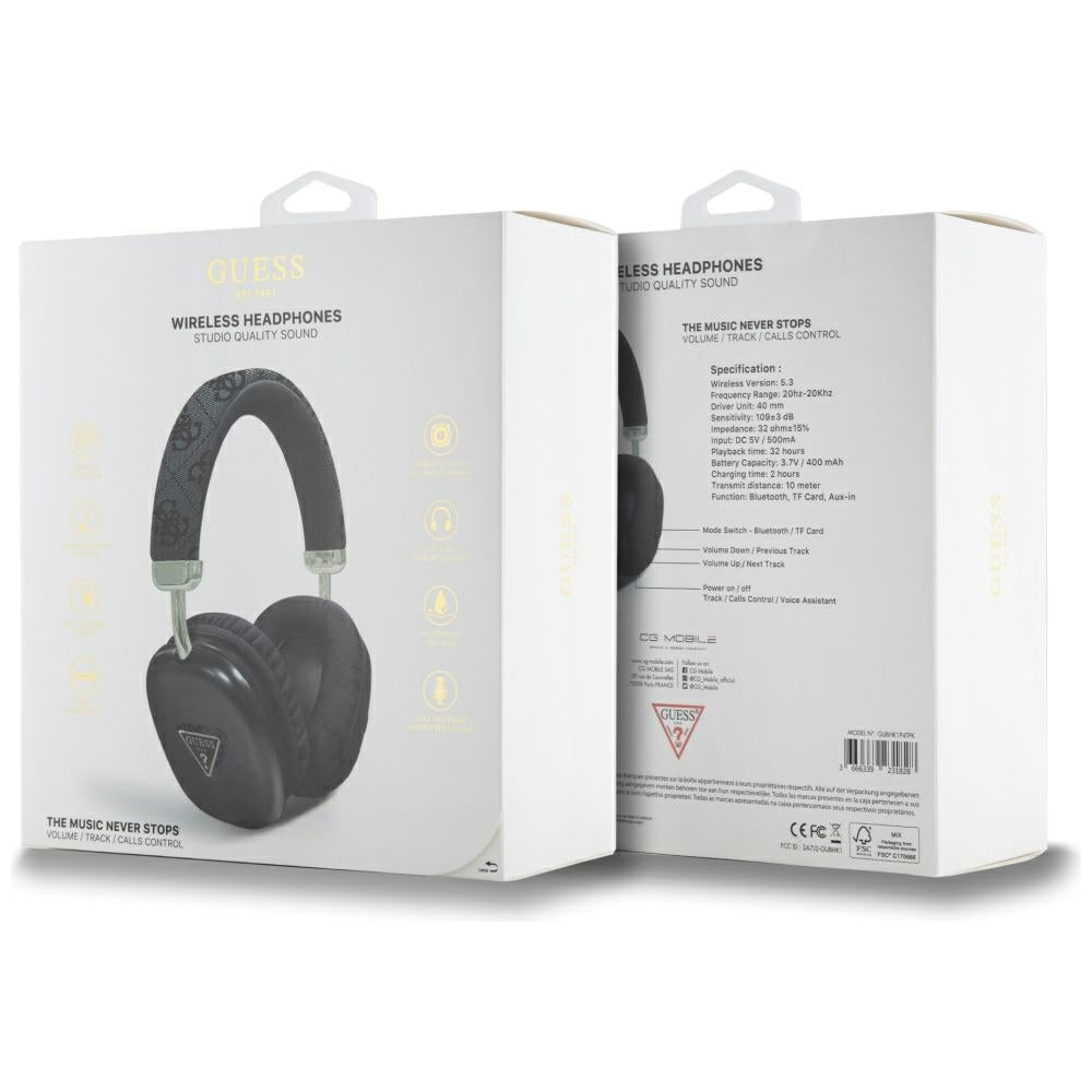 Guess wireless headphones BT 4G GOLD TRIANGLE LOGO black