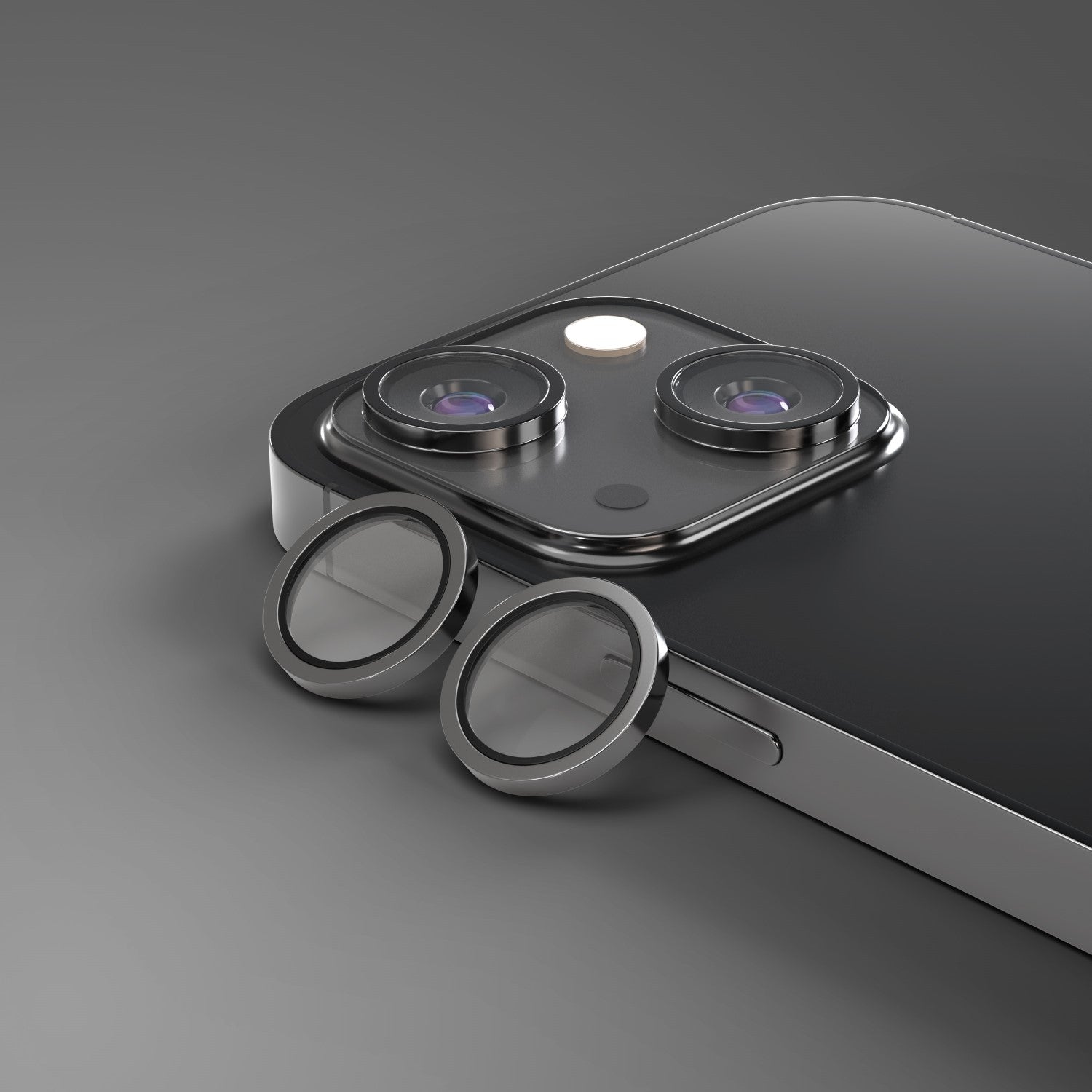 Verre trempe protecteur camera iPhone 13/13 Mini Etteri noir