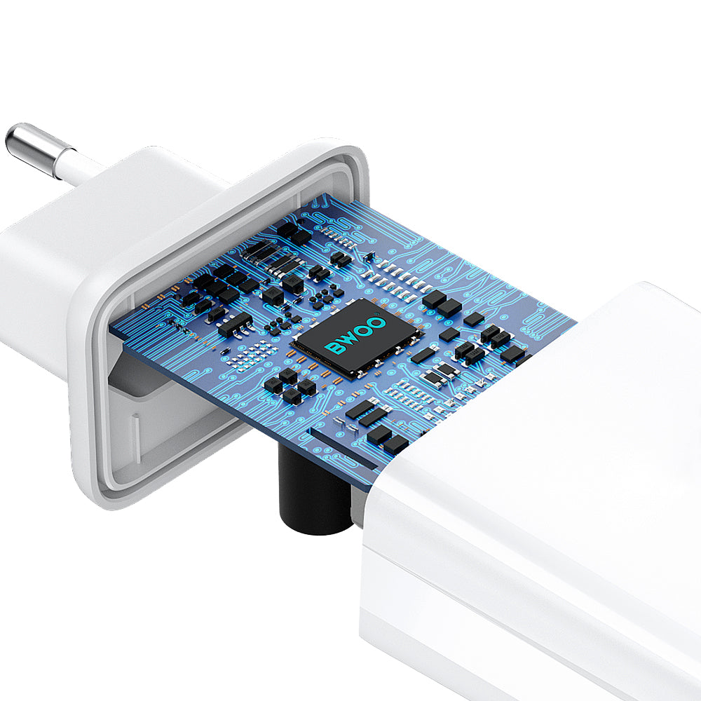 BWOO wall charger CDA182 QC 38W 1x USB-A + 1x USB-C white