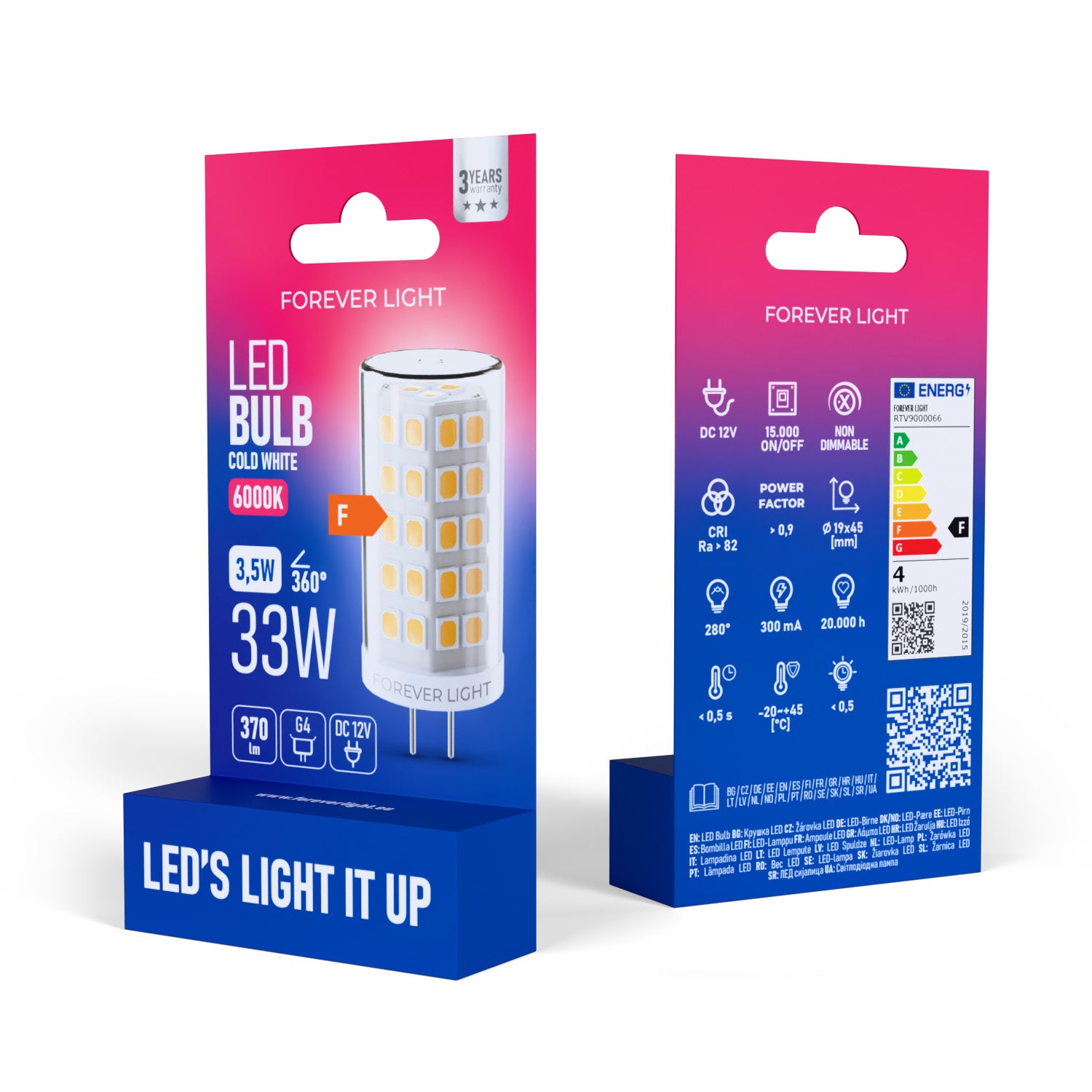 Ampoule LED G4 3.5W 370lm 6000K 12V Forever Light