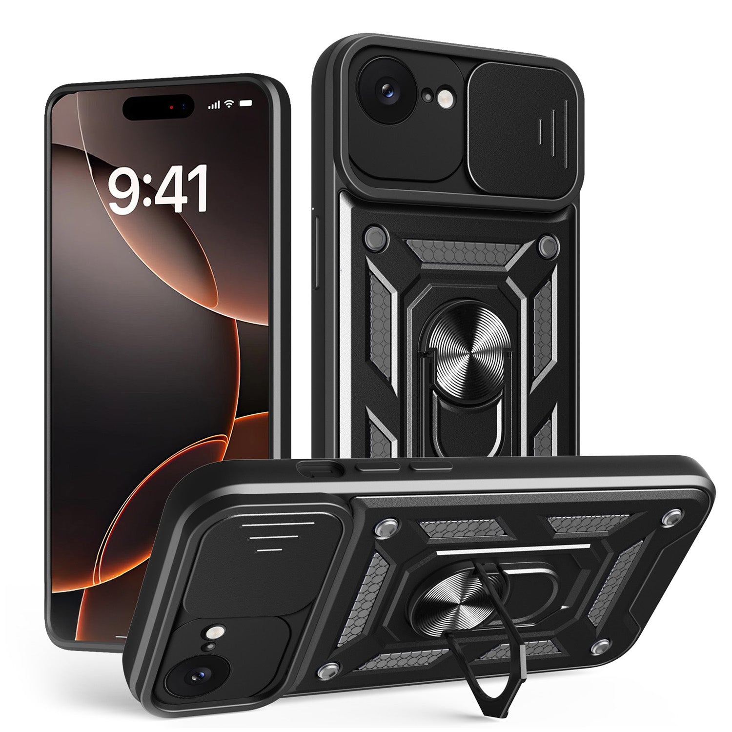 Defender Slide case for iPhone 16e / 17e black