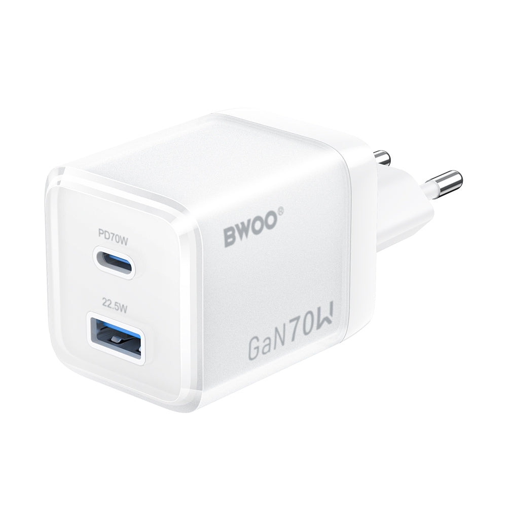 Chargeur mural BWOO GaN 70W USB-C + USB-A