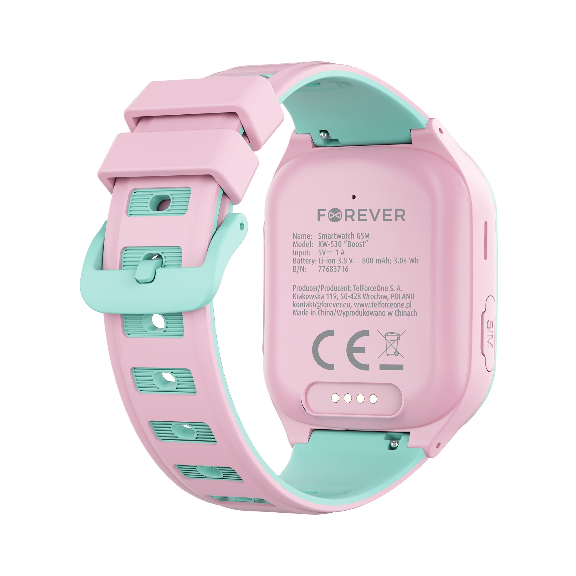 Montre connectée Forever BOOST KW-530 GPS WiFi 4G Kids Rose