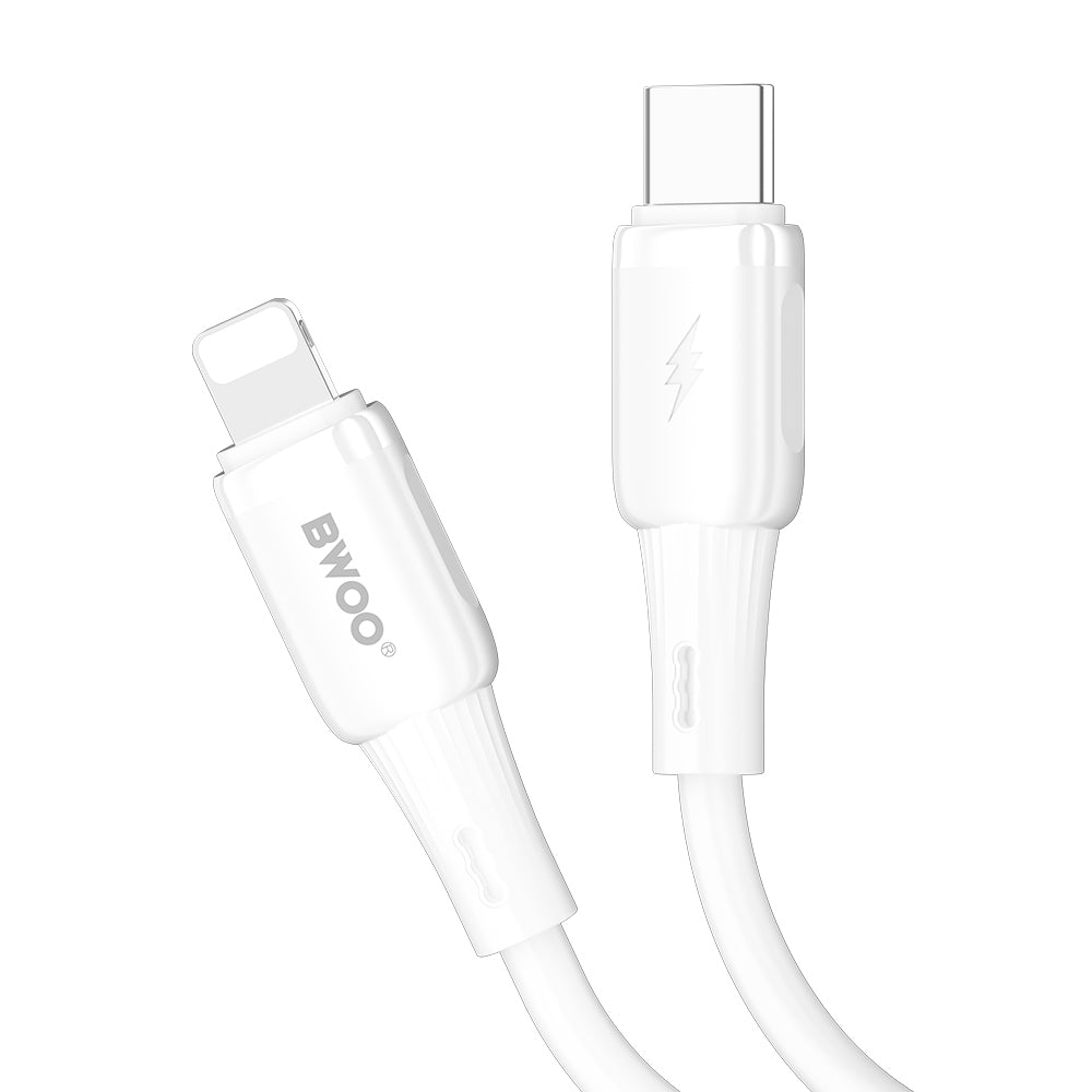 BWOO silicone cable X329CL 27W USB-C - lightning 1m white