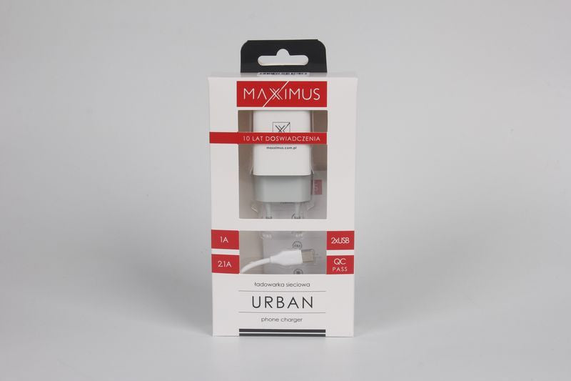 Wall charger Maxximus Urban 2.1A type-c 2xUSB