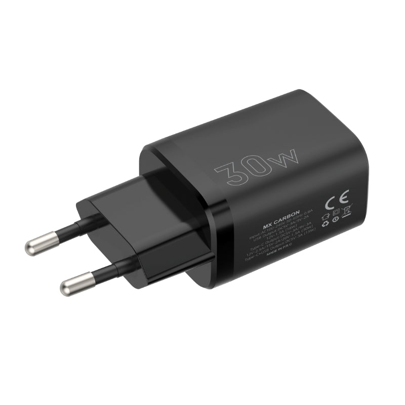 Chargeur Maxximus MX Carbon 30W PD+QC USB-A/C