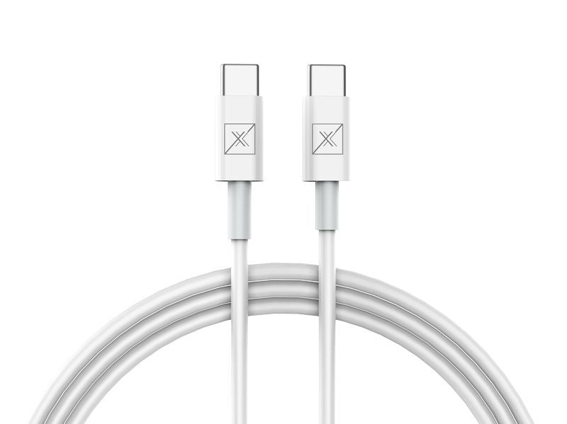 Chargeur voiture Maxximus MX Kappa 18W — USB-A et USB-C, câble PD 20W inclus, blanc