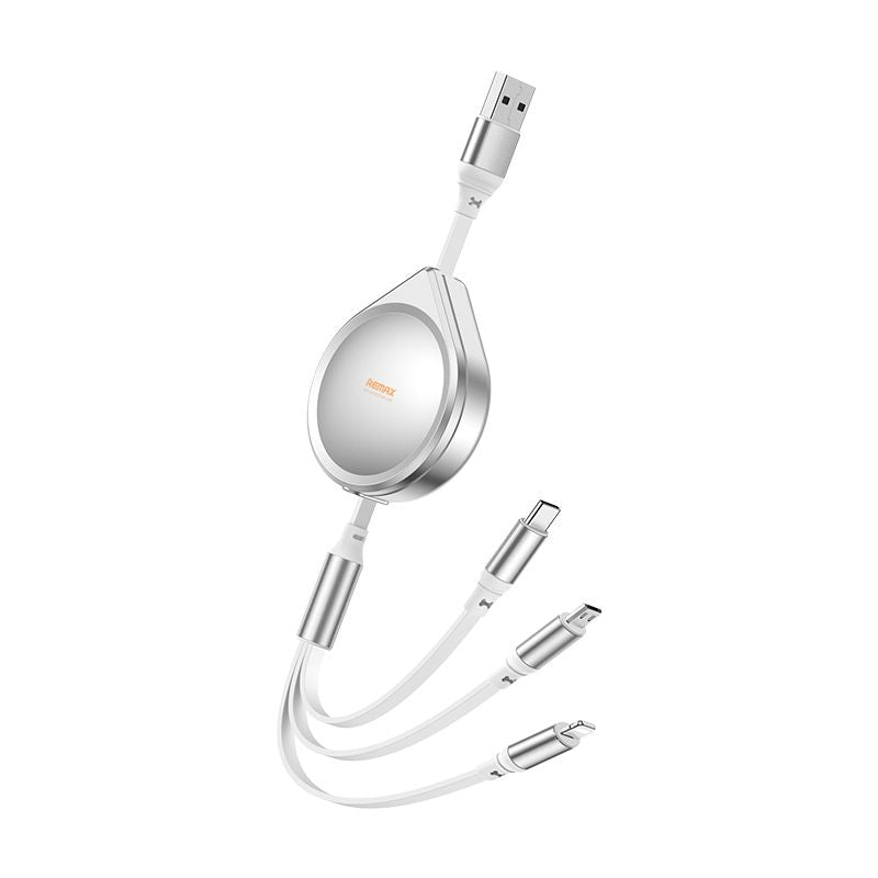 CABLE REMAX DRIP SERIES 15W 3IN1 USB-C/MICRO/LIGHTNING RC-C018 SILVER