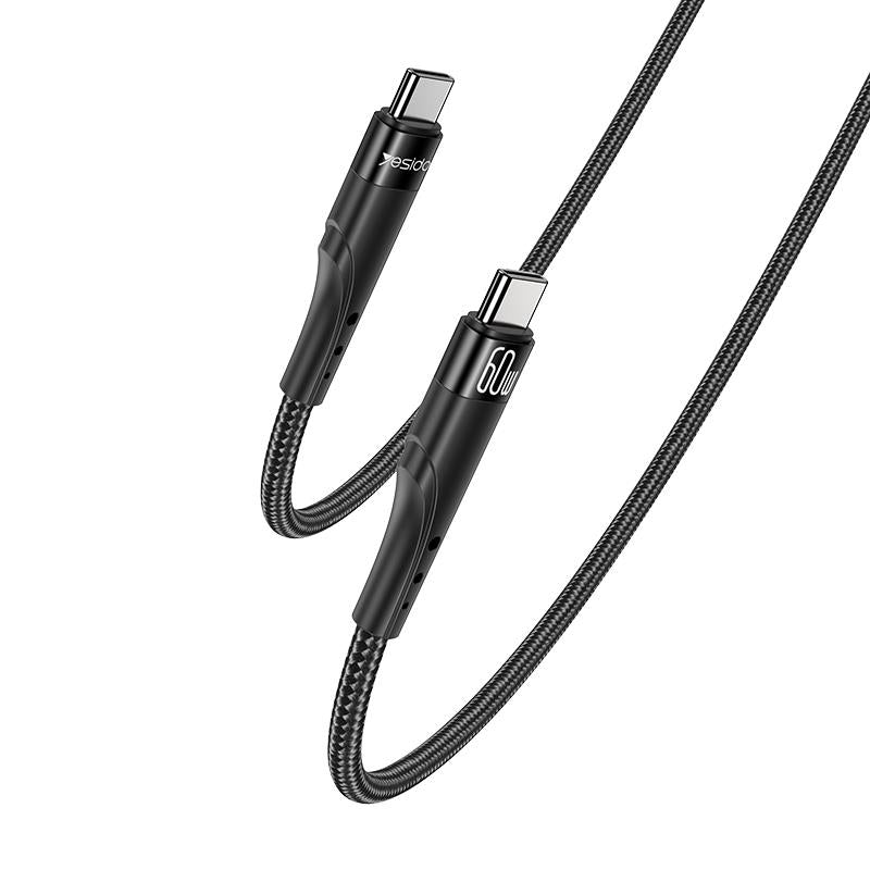 YESIDO CABLE CA116 PD 60W TYPE-C/TYPE-C 3M 3A BLACK