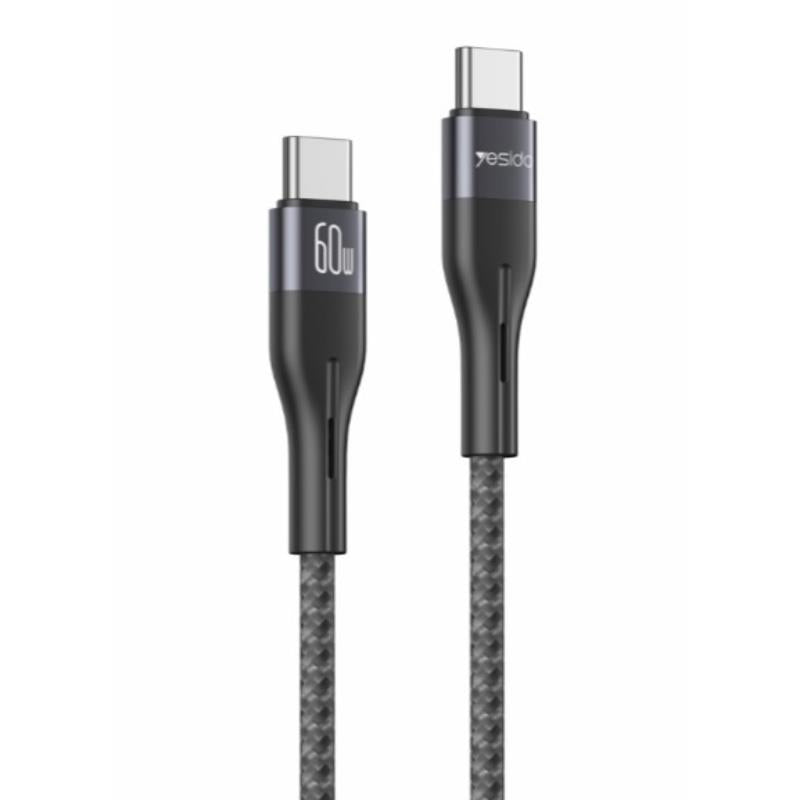 YESIDO CABLE CA156 PD 60W TYPE-C/TYPE-C 1M 3A BLACK