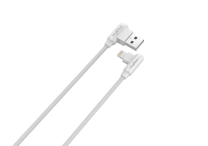 CABLE MX CORNER FAST CHARGE LIGHTNING 2.4A/1M, WHITE ANGULAR