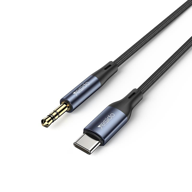 YESIDO AUDIO CABLE YAU36 TYPE-C/3,5mm AUX MALE 1M BLACK
