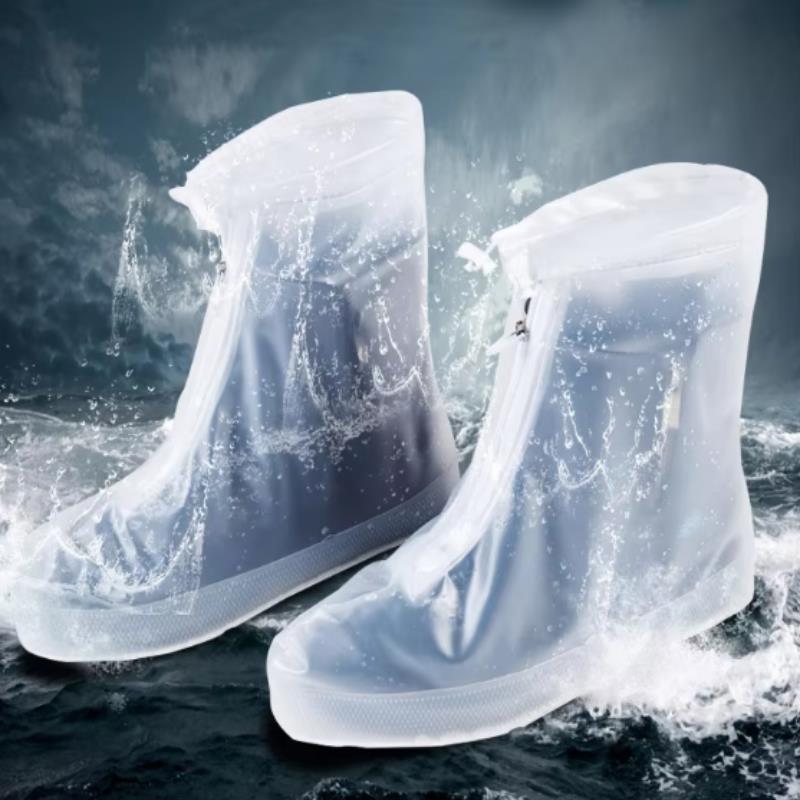 RAINPROOF SHOE COVERS S (35-36) WITH A ZIPPER WHITE