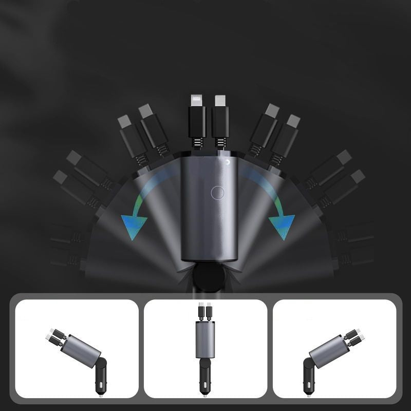 CAR CHARGER T-PHOX FLEXIT 4IN1 86W GREY
