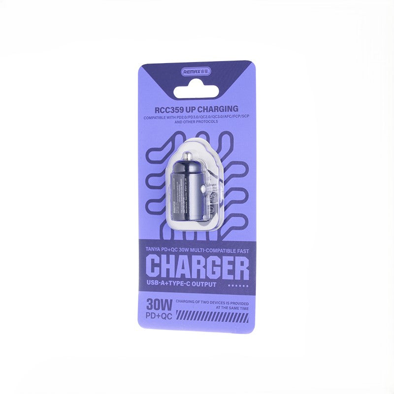 CAR CHARGER REMAX TANYA SERIES 30W PD QC RCC-359 USB-C/USB BLACK
