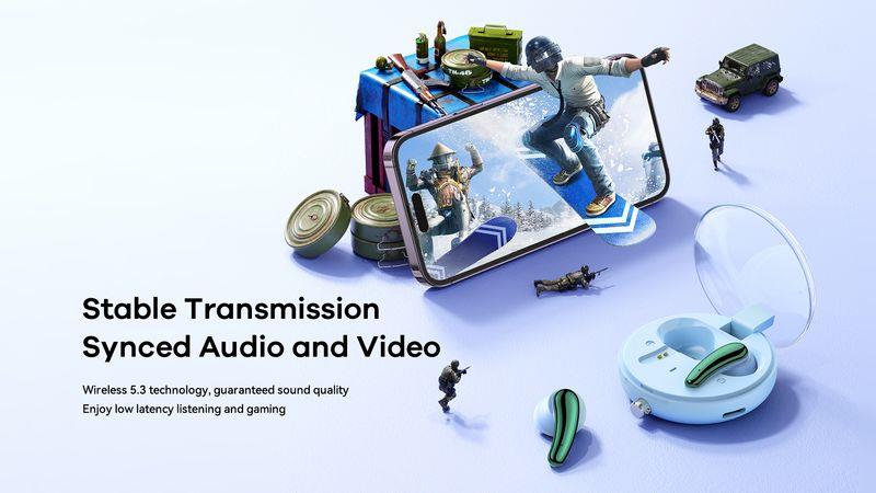 REMAX BLUETOOTH HEADPHONE TWS C1 BT 5.3 ENC BLUE