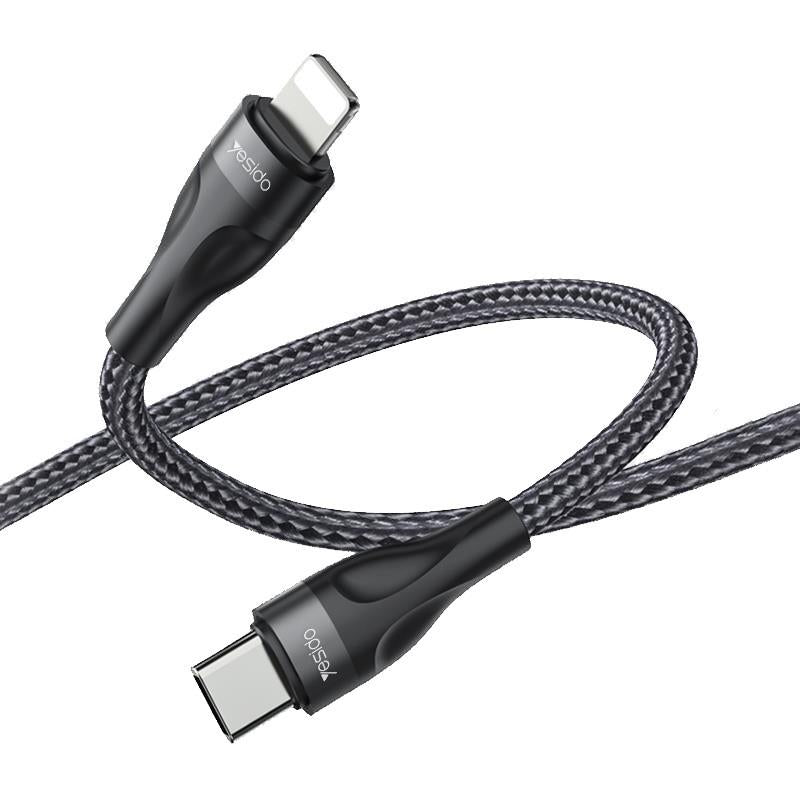 YESIDO CABLE CA82 12W TYPE-C/LIGHTNING 30CM 2,4A BLACK